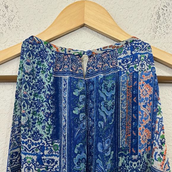 RAMY BROOK Patchwork Printed Paris Mini Dress in Blue Patchwork - Picture 8 of 13